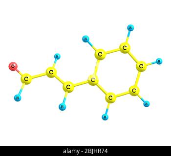 Le cinnamaldéhyde est le composé organique qui donne à la cannelle sa saveur et son odeur. Ce liquide visqueux jaune pâle se produit naturellement dans l'écorce de cinna Banque D'Images