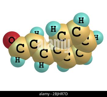 Le cinnamaldéhyde est le composé organique qui donne à la cannelle sa saveur et son odeur. Ce liquide visqueux jaune pâle se produit naturellement dans l'écorce de cinna Banque D'Images