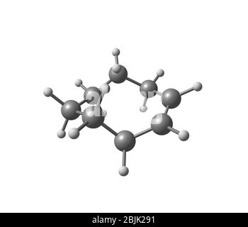 Le cyclooctène est un cycloalcène avec un cycle à huit chaînons. Il est remarquable car c'est le plus petit cycloalcène qui peut exister comme le cis ou le tr Banque D'Images