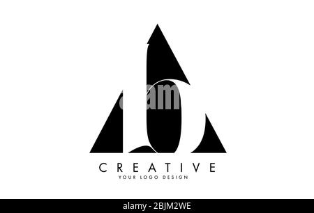 Logo lettres AB A B noir et blanc avec motif géométrique. Icône avec deux polices différentes. Initiales de l'alphabet et lettres abstraites se chevauchant A et B Illustration de Vecteur