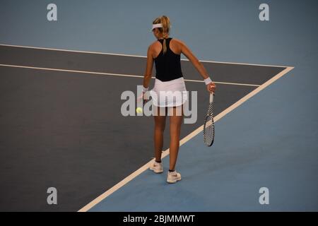 Katie Boulter de Grande-Bretagne au Copper Box Arena, Londres le 20 avril 2019 pour la COUPE féminine ALIMENTÉE par le tennis (Team GB) Banque D'Images