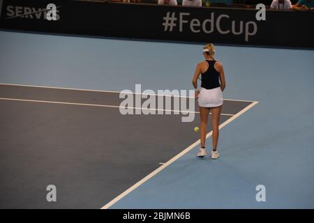 Katie Boulter de Grande-Bretagne au Copper Box Arena, Londres le 20 avril 2019 pour la COUPE féminine ALIMENTÉE par le tennis (Team GB) Banque D'Images