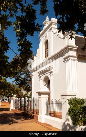 Afrique du Sud, Stellenbosch, le Braak, Bloem Street, 1829 Néerlandais réformés, façade de l'église de la Mission Rhenish Banque D'Images