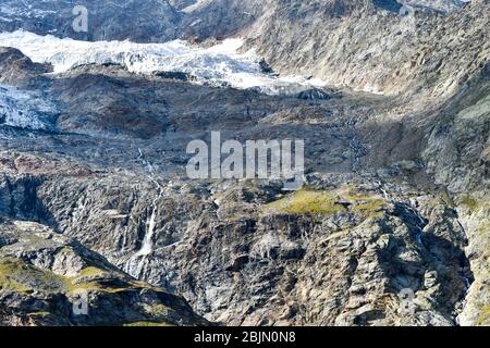 Fonte intensive des glaciers en raison du réchauffement de la planète. Banque D'Images