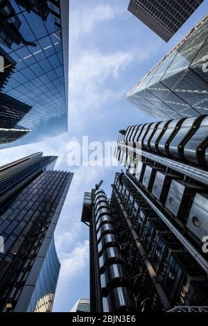 Une rue Lime entièrement abandonnée près de Lloyd's de Londres tôt le matin au coeur de la ville de Londres pendant le verrouillage du coronavirus, Royaume-Uni Banque D'Images