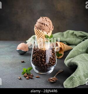 Délicieux café de glace pour le dessert Banque D'Images