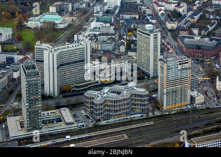 Nouveau siège social de DB Schenker AG à Essen, 23.11.2016, vue aérienne, Allemagne, Rhénanie-du-Nord-Westphalie, région de la Ruhr, Essen Banque D'Images