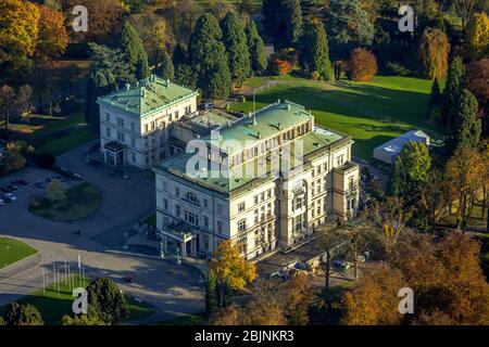 , Villa Huegel à Essen-Bredeney, 31.10.2016, vue aérienne, Allemagne, Rhénanie-du-Nord-Westphalie, région de la Ruhr, Essen Banque D'Images