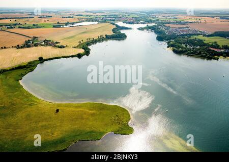 , Rodel à lak Muritz, 23.07.2016, vue aérienne, Allemagne, Mecklembourg-Poméranie-Occidentale, Roebel (Mueritz) Banque D'Images