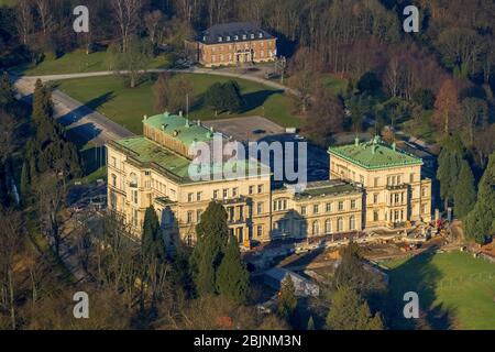 , Villa Huegel à Essen-Bredeney, 26.01.2017, vue aérienne, Allemagne, Rhénanie-du-Nord-Westphalie, région de la Ruhr, Essen Banque D'Images