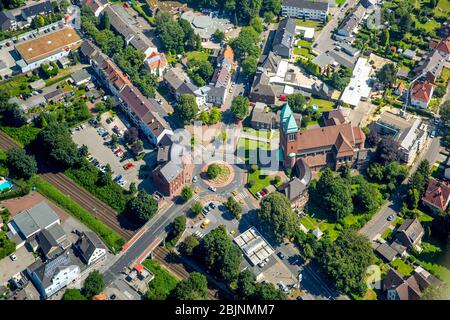 , rond-point sur la rue Dorstener et Feldhauser à Gladbeck, 19.07.2016, vue aérienne, Allemagne, Rhénanie-du-Nord-Westphalie, Ruhr Area, Gladbeck Banque D'Images
