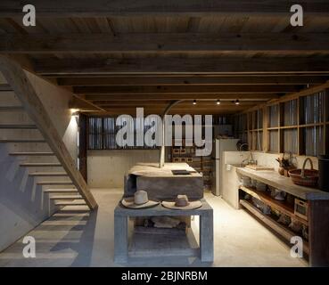 Intérieur de la cuisine. Casa Naila, Puerto Escondido, Mexique. Architecte: BAAQ, 2020. Banque D'Images