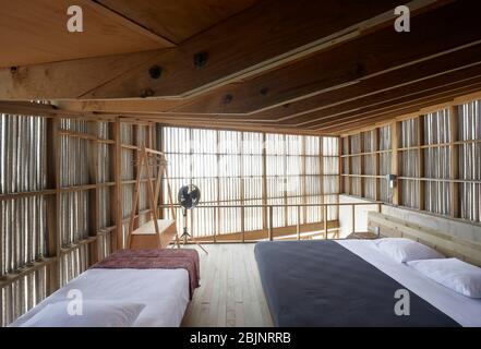 Chambre double. Casa Naila, Puerto Escondido, Mexique. Architecte: BAAQ, 2020. Banque D'Images