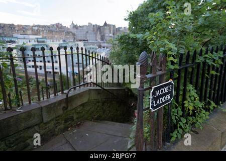 Échelle de Jacob, Regent Road, Édimbourg, Écosse, Royaume-Uni Banque D'Images