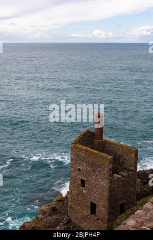 Crown's Engine House, Botallack Mine, St Just, Penwith Peninsula, Cornwall, Royaume-Uni Banque D'Images