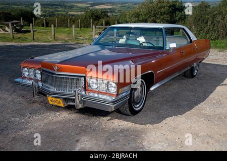 Berline DeVillle 1973 de Cadillac, voiture de luxe américaine classique Banque D'Images