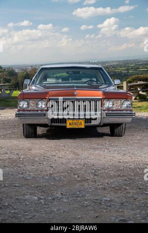 Berline DeVillle 1973 de Cadillac, voiture de luxe américaine classique Banque D'Images