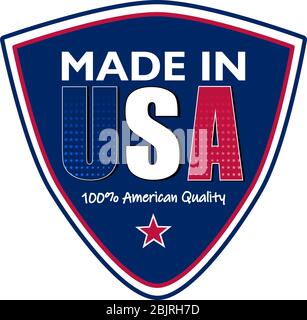 Vecteur, graphique et étiquette de Made in USA. Parfait pour votre autocollant ou votre timbre. Illustration de Vecteur