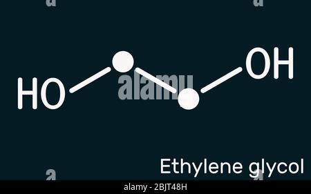 Éthylène glycol, diol, molécule de Ca-6O 2. Il est utilisé pour la fabrication de fibres de polyester et pour les formulations d'antigel. Formule chimique structurelle. I Banque D'Images