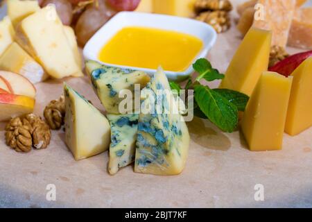 image d'assortiment de fromages différente, zéro déchet Banque D'Images