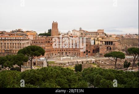 Rome, Italie - 3 janvier 2008: Vue des Forums romains à Rome Banque D'Images