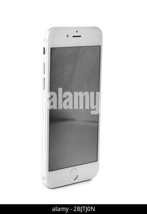 KIEV, UKRAINE - 24 NOVEMBRE 2017: IPhone moderne 6 s argent avec écran vide sur fond blanc Banque D'Images