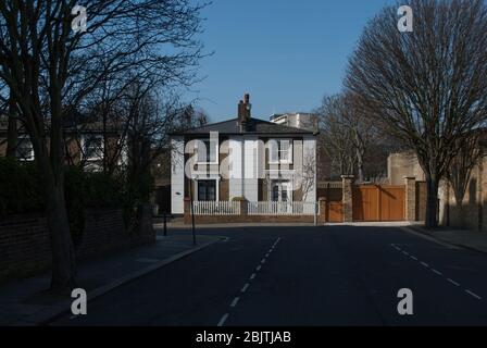 London stock Brick paire de Villas classiques victoriennes Cottages semi-détaché sur Bute Gardens, Brook Green, Londres W6 Banque D'Images