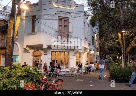 Café Churrería El Moro Churro à Condessa, Mexico, Mexique Banque D'Images