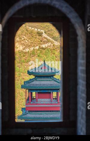 Juyongguan, Juyong Pass de la Grande Muraille de Chine dans le district de Changping, à environ 50 kilomètres au nord du centre de Beijing, Chine Banque D'Images