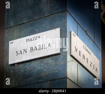 Rue dans la ville de Milan, Italie Banque D'Images