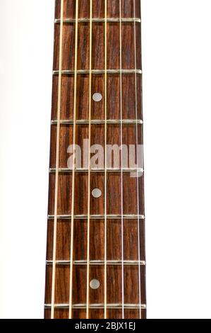 Guitare acoustique simple sur fond blanc Banque D'Images