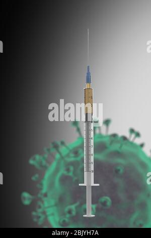 Seringue avec vaccin coronavirus Banque D'Images