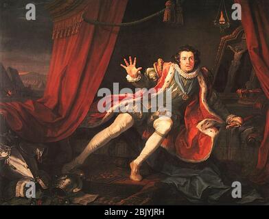 Hogarth William - David Garrick comme Richard III - 1745. Banque D'Images