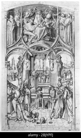 Holbein – S. Paolo fuori le mura – cycle 5 de la basilique – dessin préparatoire du panneau central. Banque D'Images