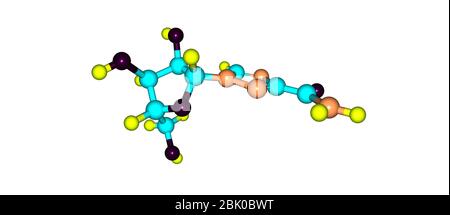 La ribavirine ou la tribavirine est un médicament antiviral utilisé pour traiter l'infection par la RSV, l'hépatite C et la fièvre hémorragique virale. illustration tridimensionnelle Banque D'Images