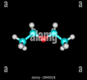 L'éther diéthylique (éthoxyéthane, éther éthylique, éther sulfurique ou éther) est un composé organique Banque D'Images