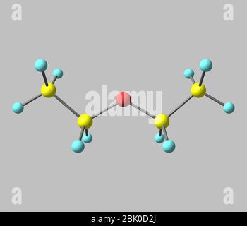 L'éther diéthylique (éthoxyéthane, éther éthylique, éther sulfurique ou éther) est un composé organique Banque D'Images