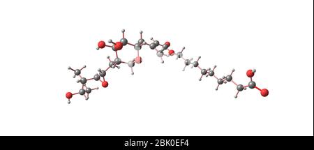 Mupirocine est un antibiotique topique utile contre les infections superficielles de la peau telles que l'impetigo ou la folliculite. illustration tridimensionnelle Banque D'Images