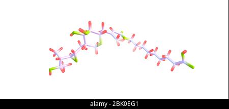 Mupirocine est un antibiotique topique utile contre les infections superficielles de la peau telles que l'impetigo ou la folliculite. illustration tridimensionnelle Banque D'Images
