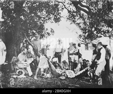 Hooper, Willoughby Wallace - Tigerjagd - Das Opfer wird zerlegt Banque D'Images