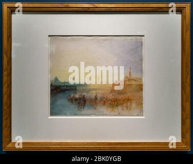 Horreur et délight-Turner-Venice-The Zitelle, Santa Maria della Salute, le Campanile et San Giorgio Maggiore de la Canale della Grazia DSC2161. Banque D'Images