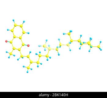 La phylloquinone (vitamine K 1) est une cétone aromatique polycyclique, basée sur la 2-méthyl-1,4-naphtoquinone, avec un substituant de phytyl-3 Banque D'Images