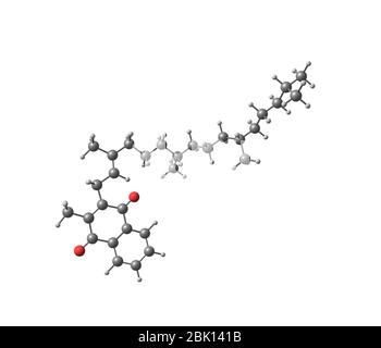 La phylloquinone (vitamine K 1) est une cétone aromatique polycyclique, basée sur la 2-méthyl-1,4-naphtoquinone, avec un substituant de phytyl-3 Banque D'Images