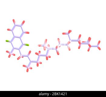 La phylloquinone (vitamine K 1) est une cétone aromatique polycyclique, basée sur la 2-méthyl-1,4-naphtoquinone, avec un substituant de phytyl-3 Banque D'Images