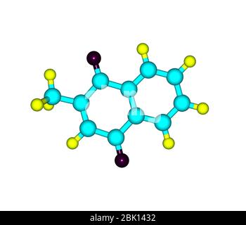 La menadione (vitamn K3) est un composé chimique synthétique parfois utilisé comme supplément nutritionnel en raison de son activité de vitamine K. Banque D'Images