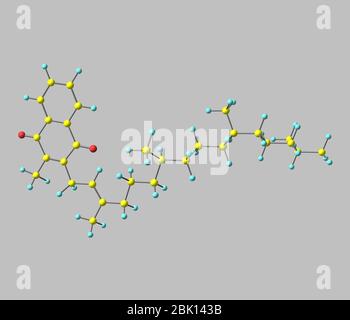 La phylloquinone (vitamine K 1) est une cétone aromatique polycyclique, basée sur la 2-méthyl-1,4-naphtoquinone, avec un substituant de phytyl-3 Banque D'Images