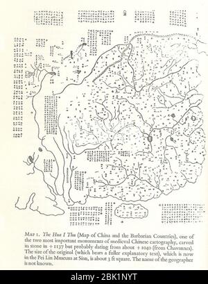 Hua I Thu, carte de la Chine et les pays barbares voisins. Banque D'Images