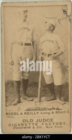 Hugh Nicol-long John (long & Short) Reilly, Cincinnati Red Stockings, portrait de carte de baseball Banque D'Images