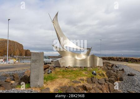 'Le vent' (le vent) par UN Heimleid à Stykkishólmur, péninsule de Snæfellsnes, Islande. Banque D'Images