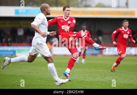 JAMES BOARDMAN / 0796762437 le Scott Davies de Crawley Town se présente pendant le match de la division NPower entre Crawley Town et Hereford United au stade Broadfield de Crawley. 28 avril 2012. Banque D'Images